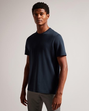 T-Shirt Ted Baker Cashmere Blend Bleu Marine Bleu Homme | GKJ-21765551